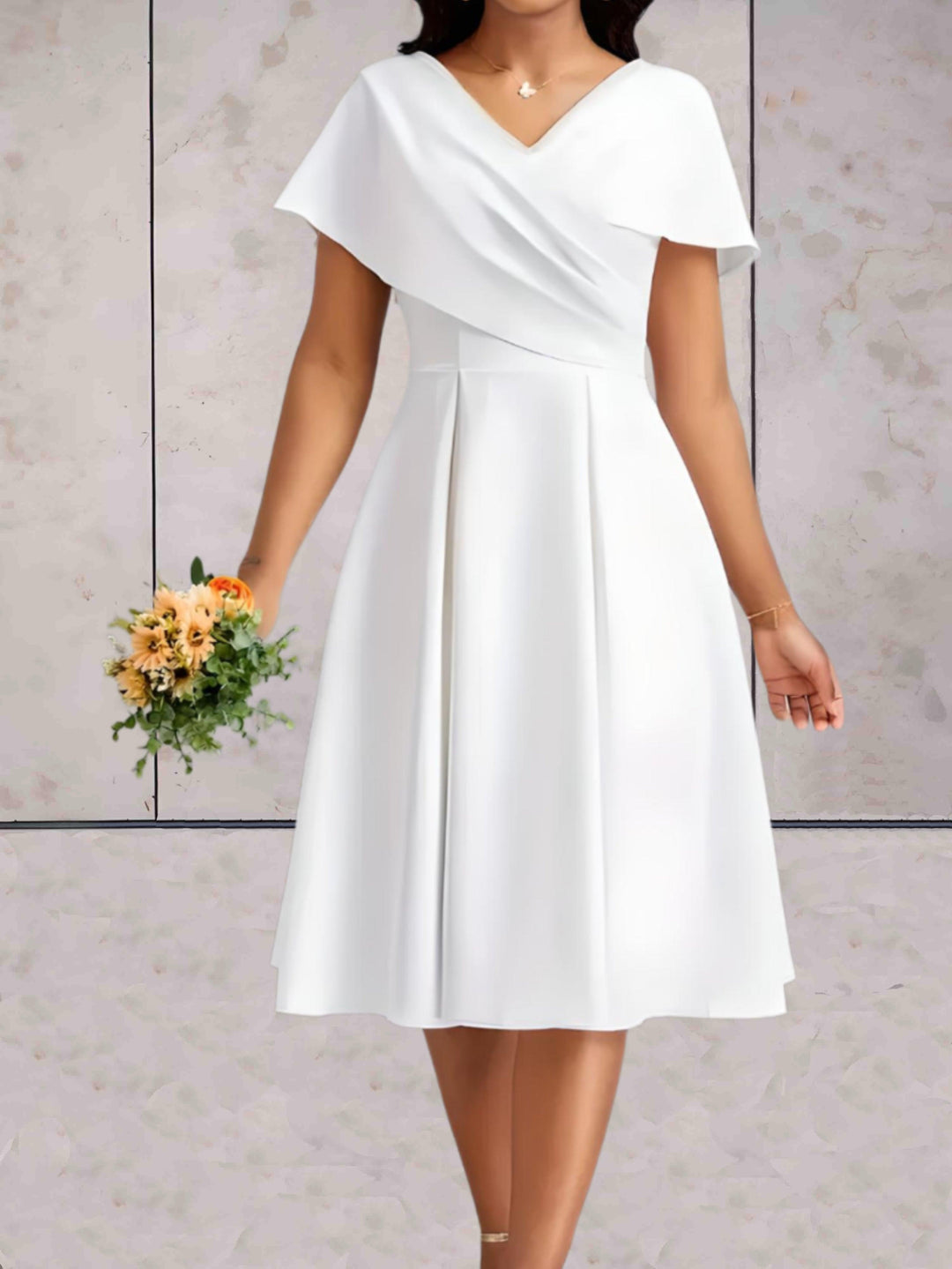 Lysa - Elegant White Mini Dress for a Sophisticated Look