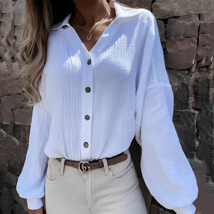 Aliana - Elegant Long Sleeve Blouse in European Style for the Fashion-conscious Woman This Autumn