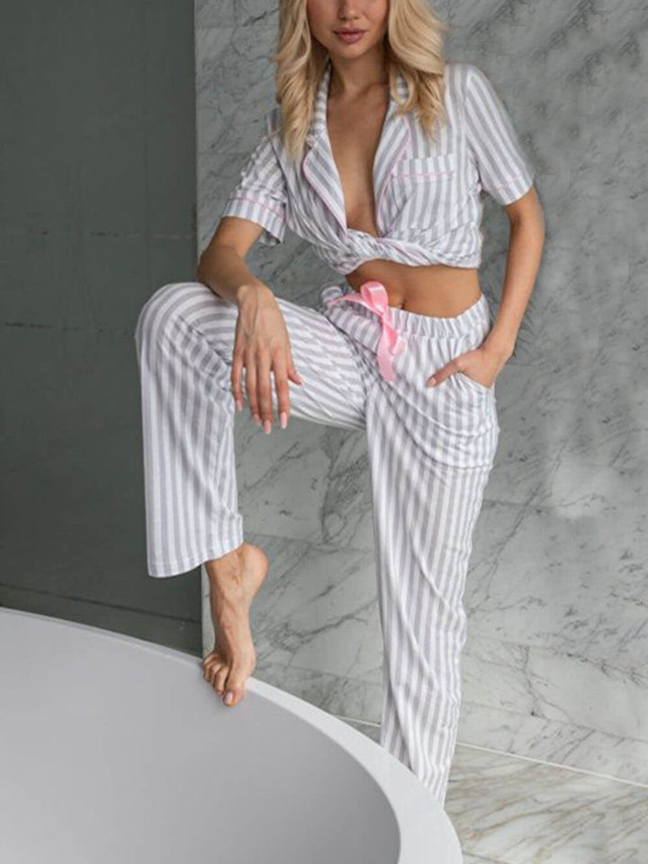 Elowyn - Luxury Comfortable Striped Loungewear Set for Women