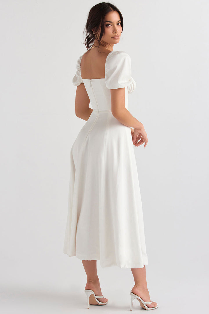 Lily™ - Puff Sleeve Midi Dress