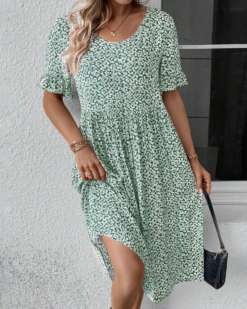 Livia™ - Elegant Midi Floral Dress