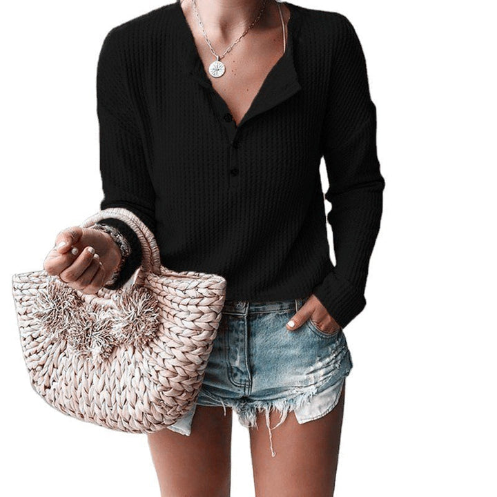 Elena - Stylish V-Neck Blouse for the Perfect Autumn and Spring Look