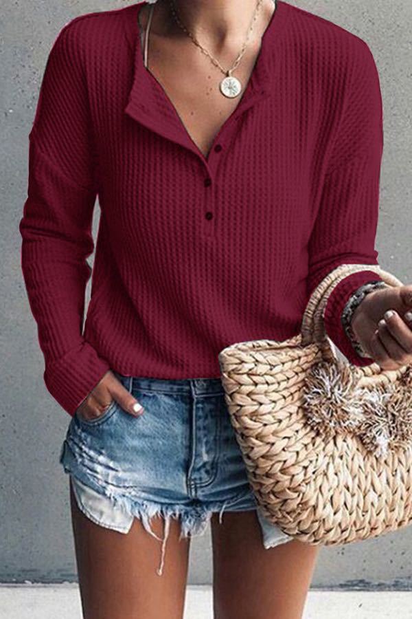 Elena - Stylish V-Neck Blouse for the Perfect Autumn and Spring Look