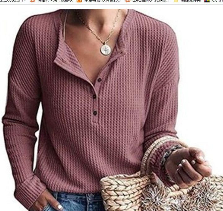 Elena - Stylish V-Neck Blouse for the Perfect Autumn and Spring Look