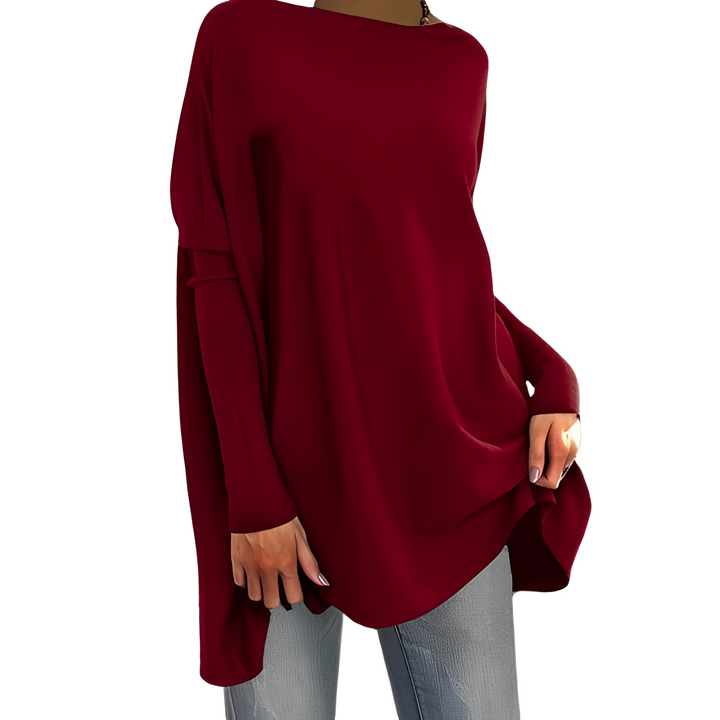 Kiana - Stylish Oversized Blouse with Long Sleeves and Round Neck for Women, Perfect for Autumn!