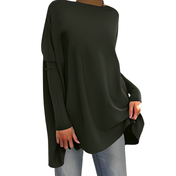 Kiana - Stylish Oversized Blouse with Long Sleeves and Round Neck for Women, Perfect for Autumn!