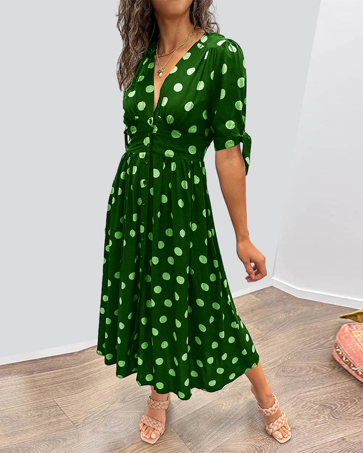 Rachelle - Stylish Midi Dress with Playful Dots