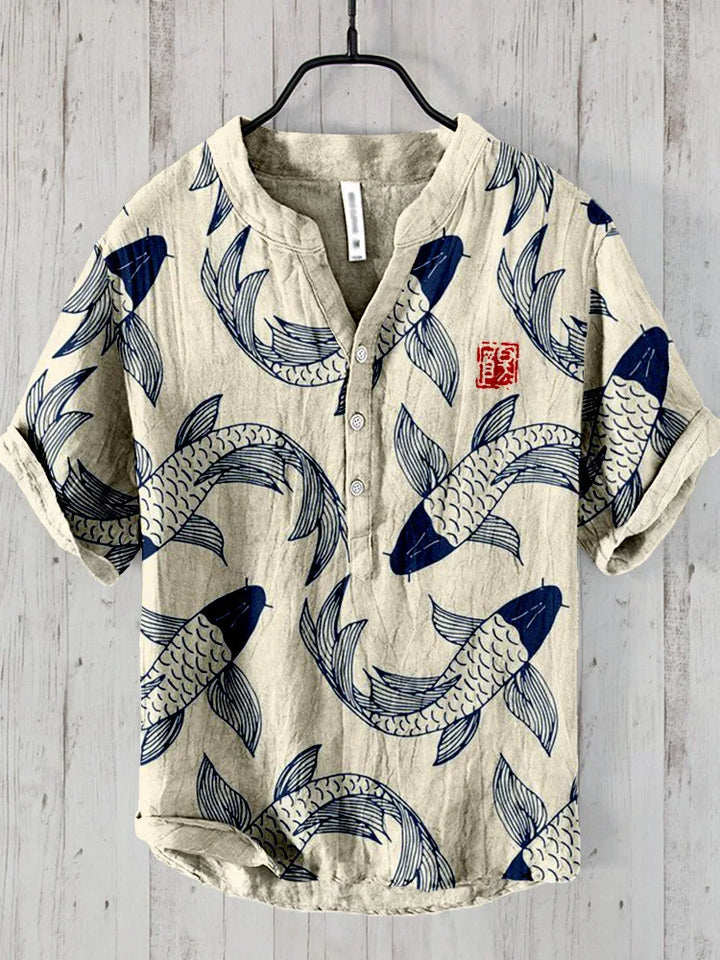 Nino™ - Vintage Fish Linen Shirt