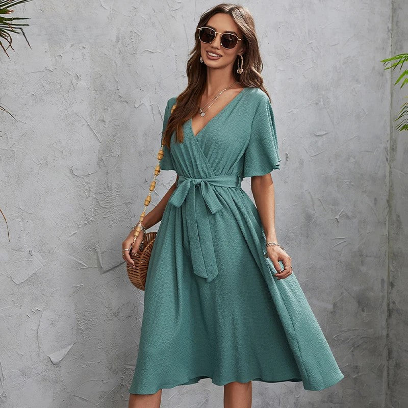 Brynlee - Chic Wrap Midi Dress