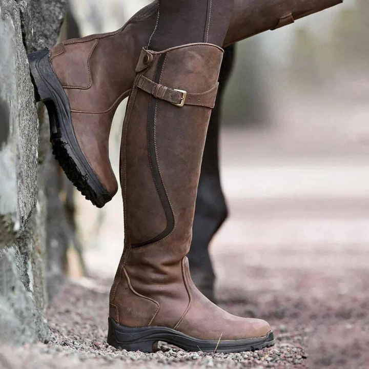 Charlotte™ - Winter Buckle Leather Boots