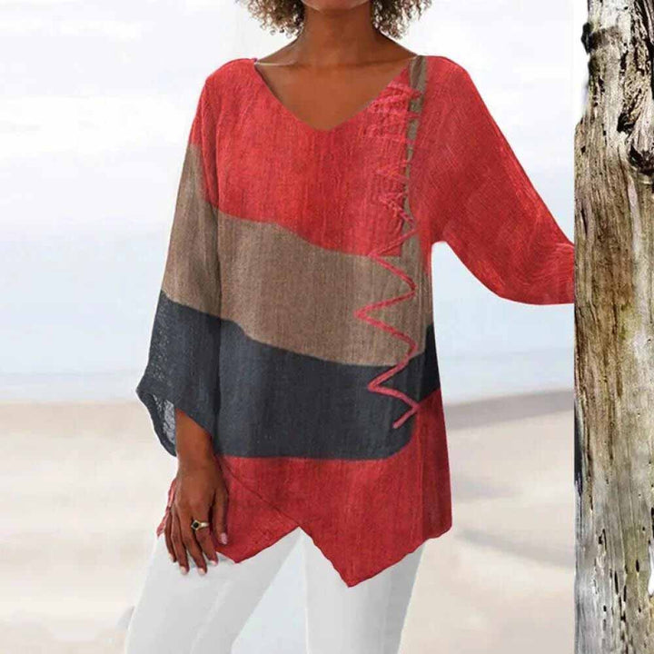 ELADIE - Elegant tricolour blouse for a sophisticated look