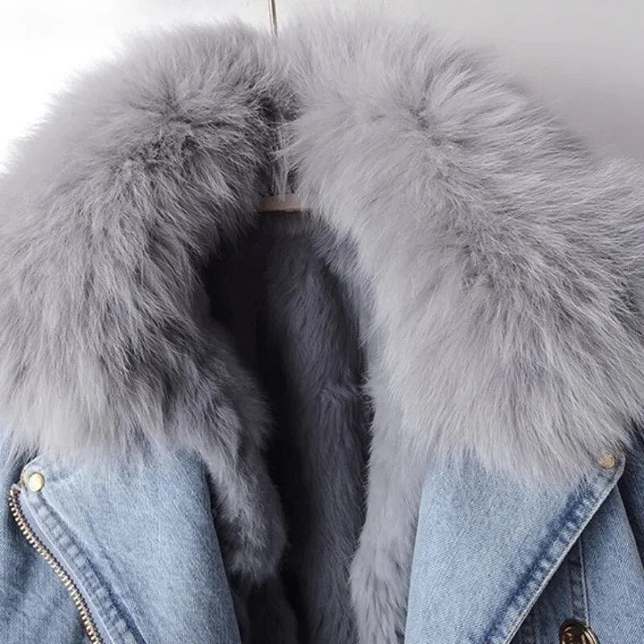 Olivia™ - Fur-Lined Jean Jacket