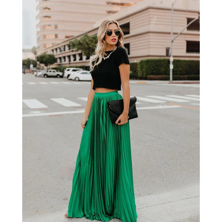 Cambrie - Elegant Long Pleated Skirt