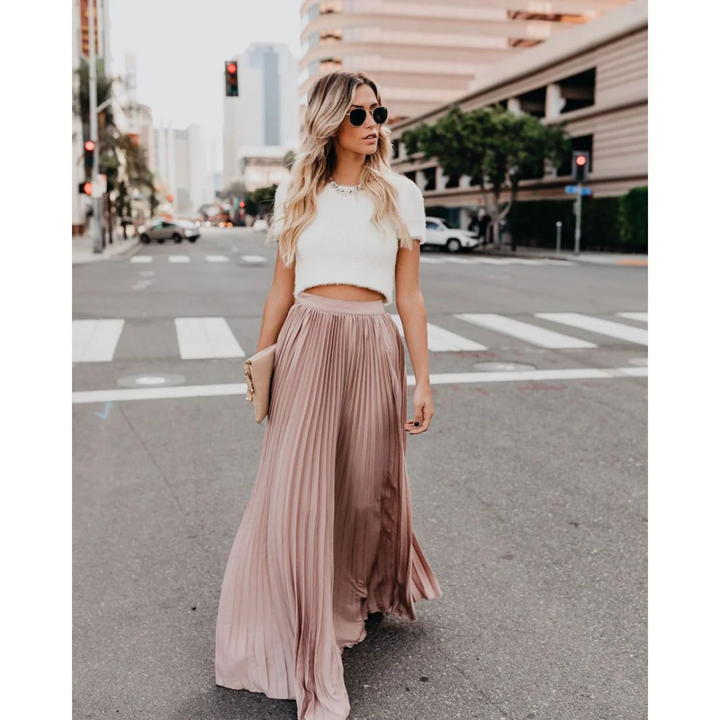 Cambrie - Elegant Long Pleated Skirt