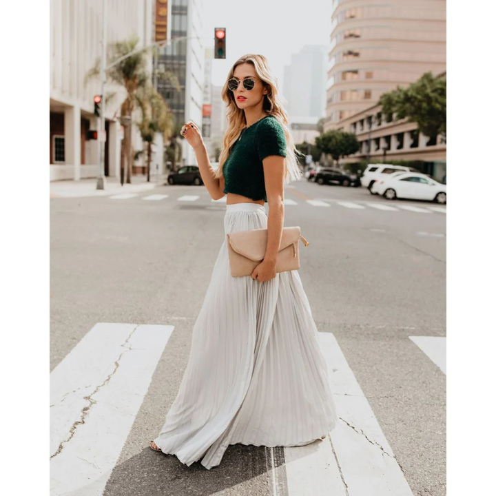 Cambrie - Elegant Long Pleated Skirt