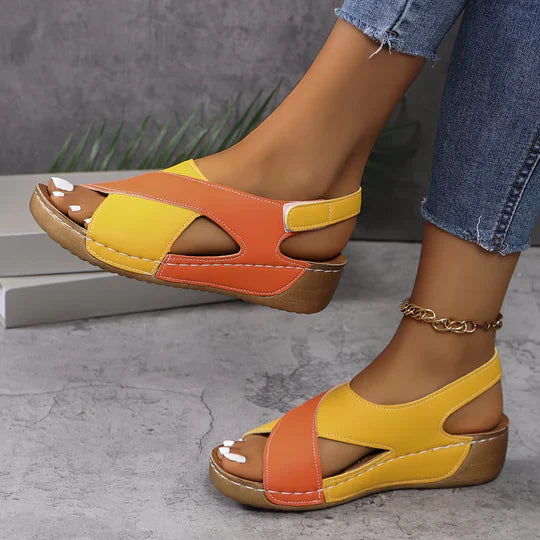 Mabel - Stylish Women's Sandals with Striking Contrasting Wedge Heel