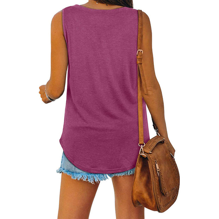 Michelle - Elegant V-neck Jersey Tank Top for Women