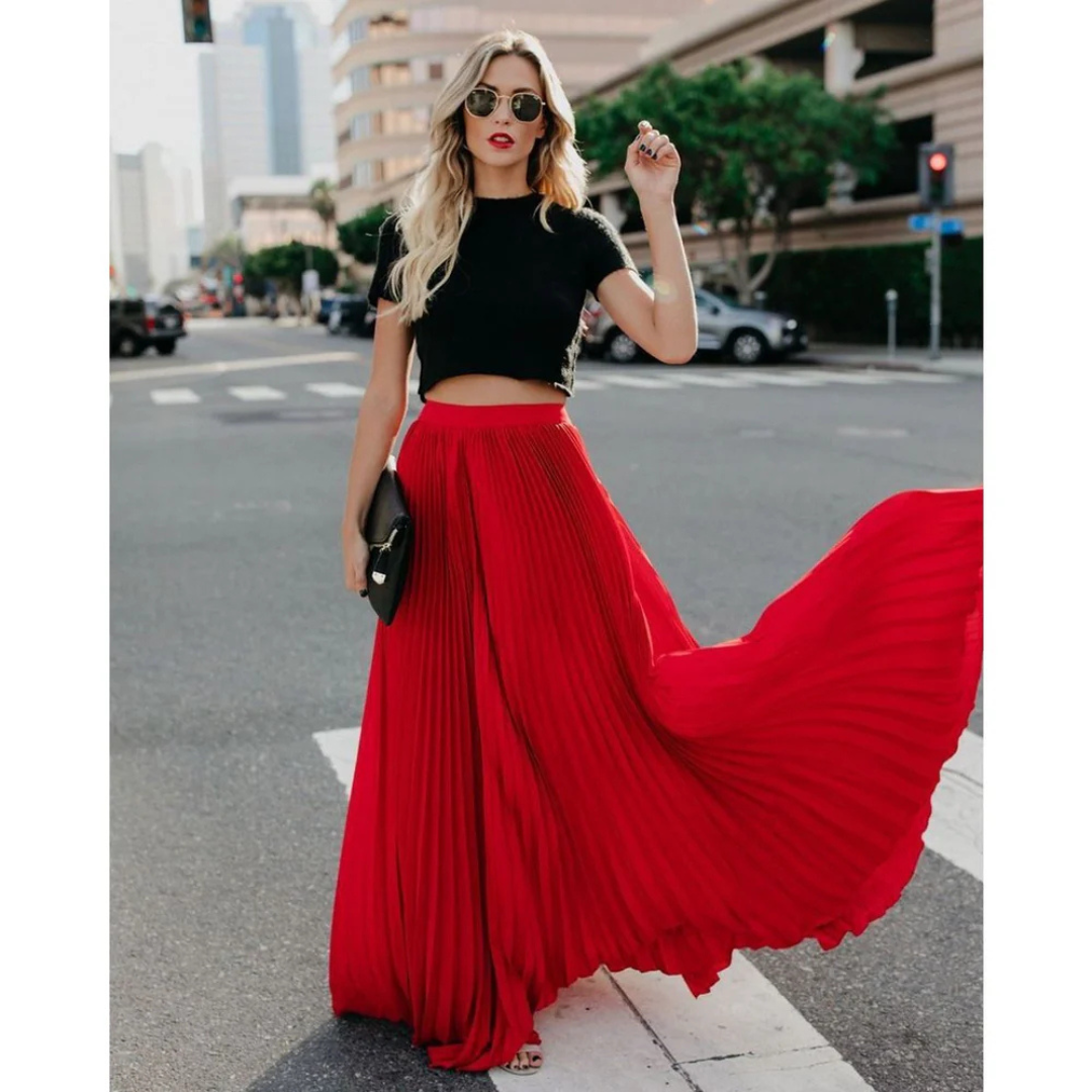 Cambrie - Elegant Long Pleated Skirt