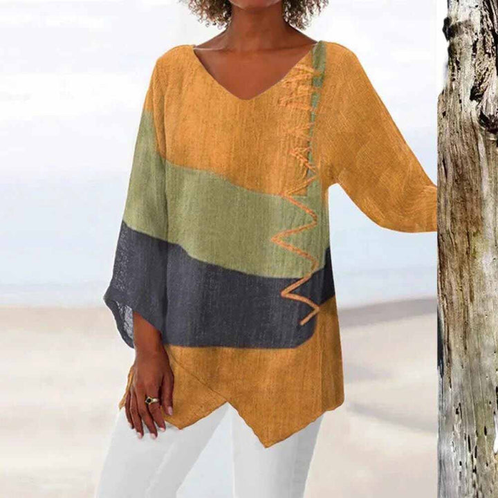 ELADIE - Elegant tricolour blouse for a sophisticated look
