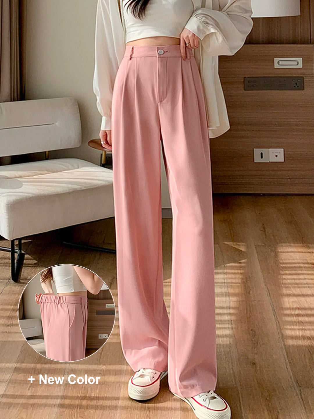 Lisa™ - Solid Straight Wide-Leg Pants