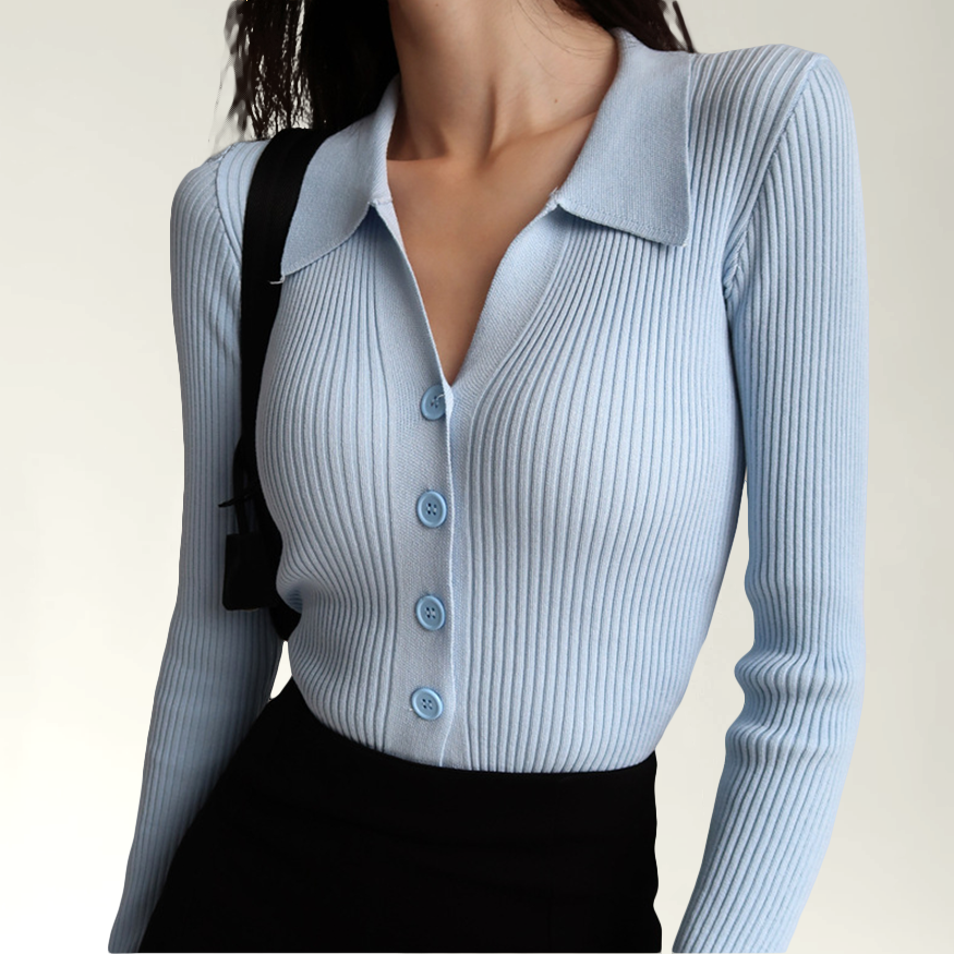 Piper - Elegant Ribbed Slim Fit Polo for Women for a Stylish Autumn