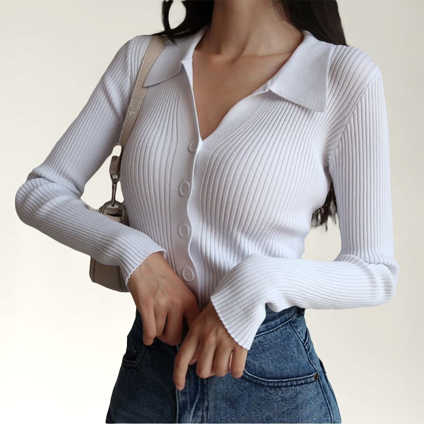 Piper - Elegant Ribbed Slim Fit Polo for Women for a Stylish Autumn