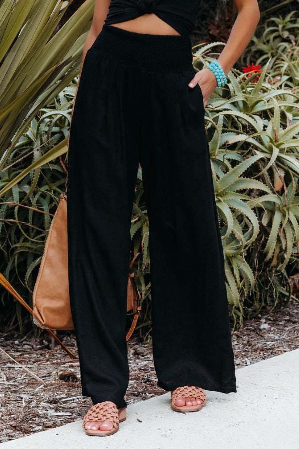 Lucy™ - High-Waist Cotton Palazzo Trousers