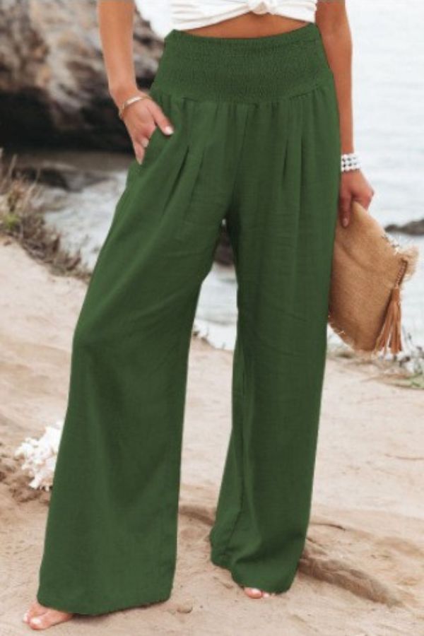 Lucy™ - High-Waist Cotton Palazzo Trousers