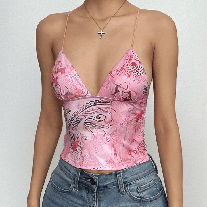 Annabelle™ - Butterfly Pattern Crop Top