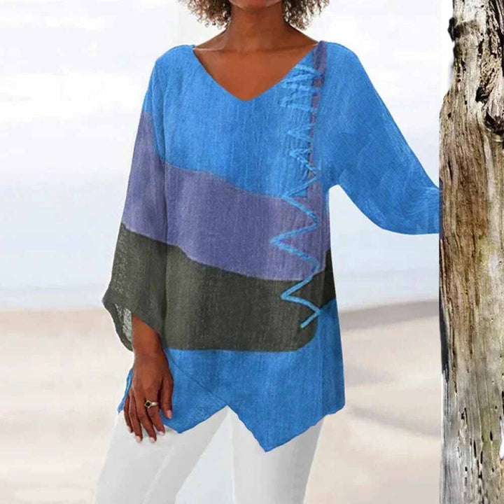 ELADIE - Elegant tricolour blouse for a sophisticated look