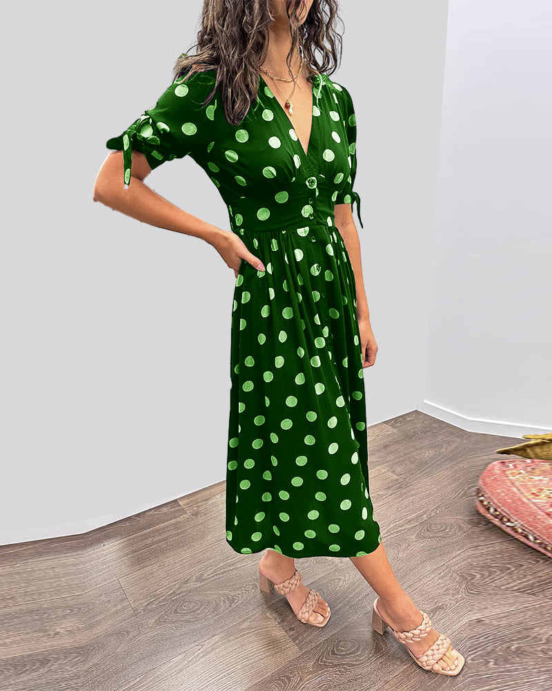 Rachelle - Stylish Midi Dress with Playful Dots