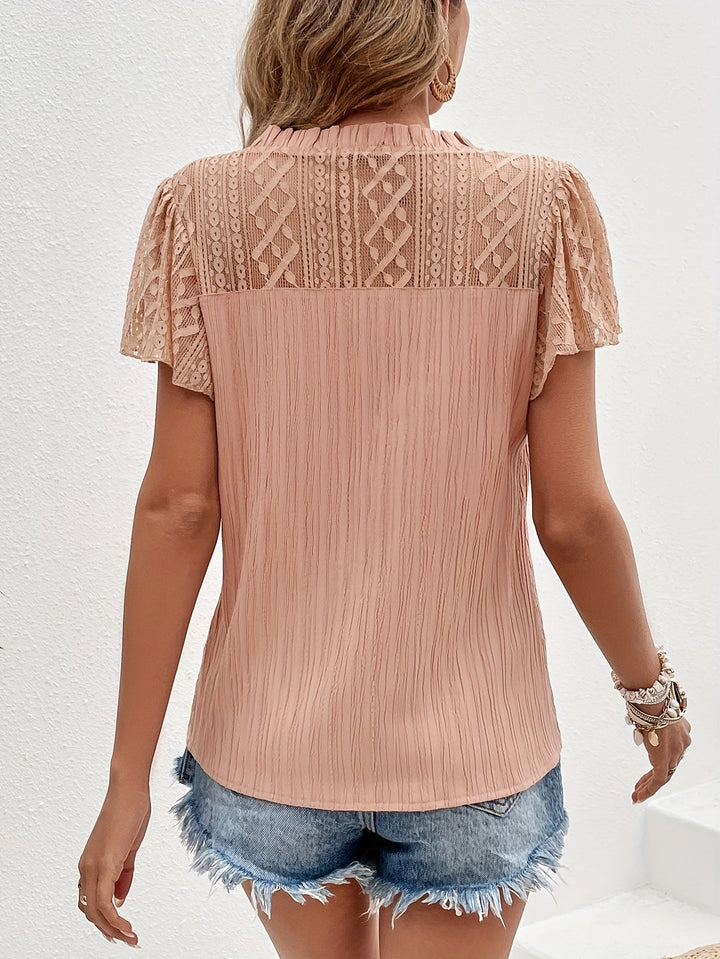 Avalynn - Stylish and Comfortable Apricot Summer Blouse for Women