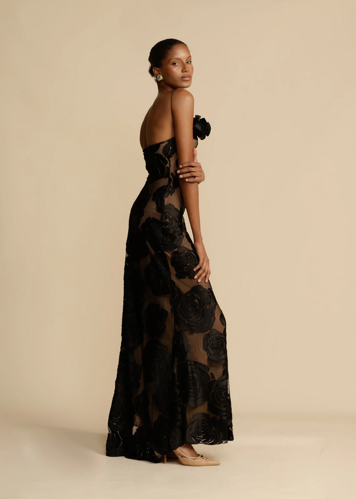 Emma™ - Long Silk Evening Dress without Back