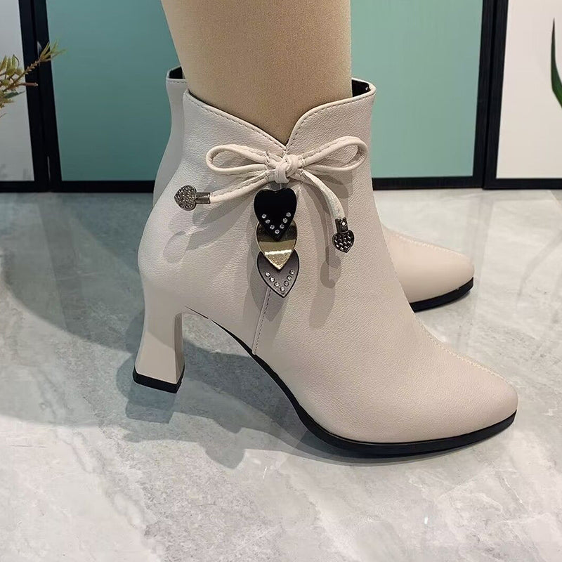 Paola™ - Suede Ankle Boots with Bow