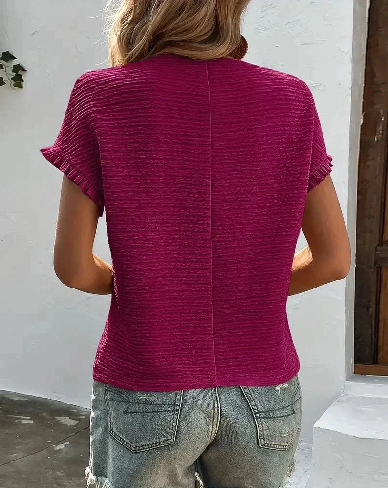 Jinky - Cute Women's Round Neck T-shirt with Short Sleeves