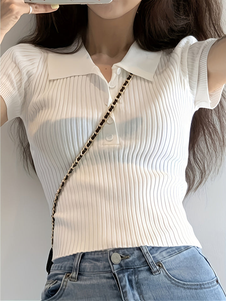 Chic V-Neck Knitted Top for Women | Chloe