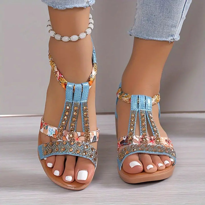 Sophia - Elegant Women's Sandals with Sparkling Rhinestone Design