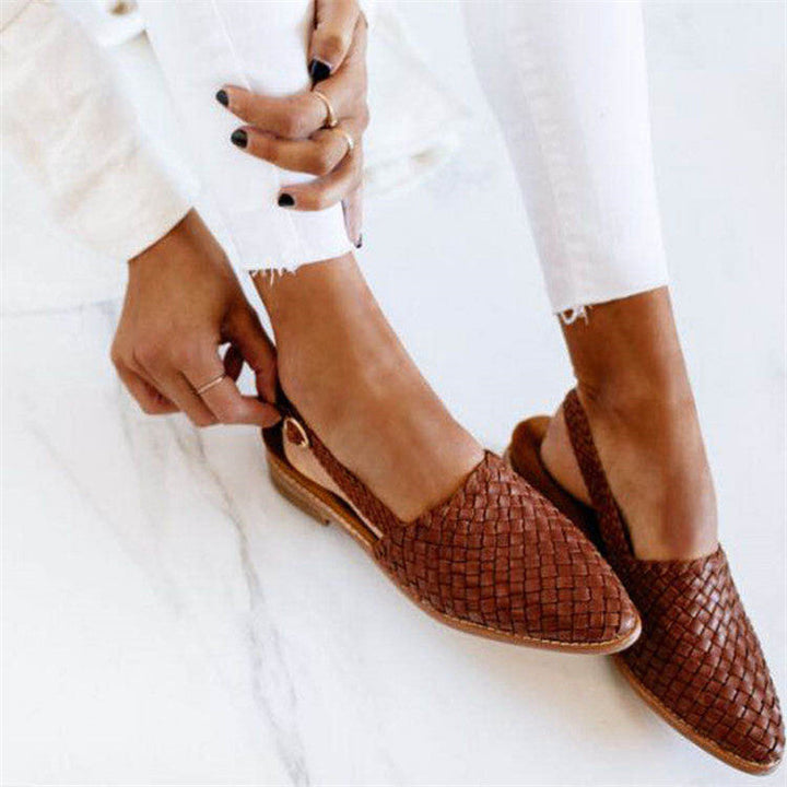 Lucy™ - Leather Woven Sandals