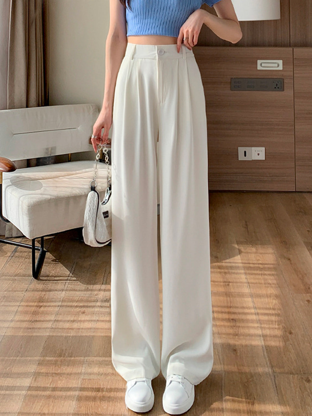 Lisa™ - Solid Straight Wide-Leg Pants