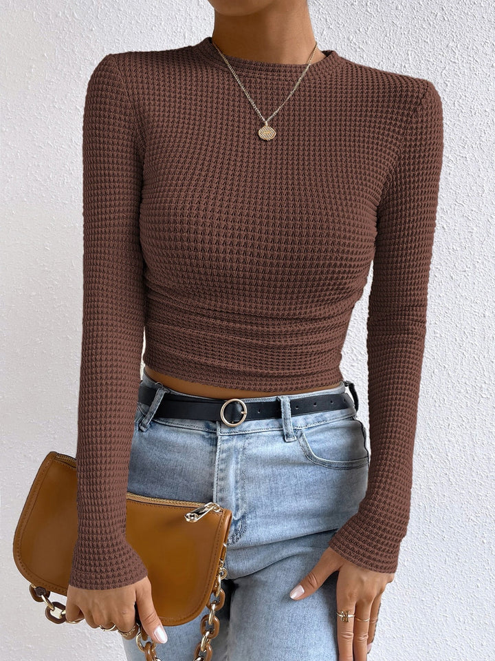 Monica - Stylish Casual Autumn T-Shirt with Round Neck and Long Sleeves for Women