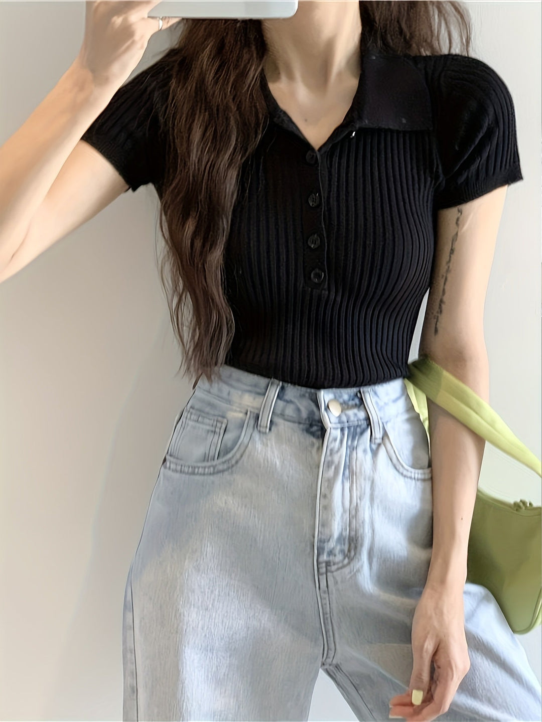 Chic V-Neck Knitted Top for Women | Chloe