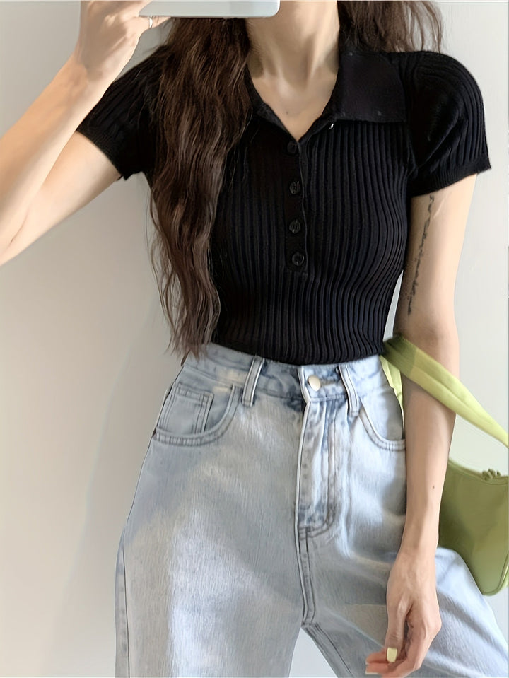 Chic V-Neck Knitted Top for Women | Chloe