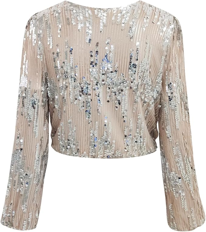 Scarlet - Elegant Classic Long Sleeve Blouse in Silver Colour for Autumn for Women