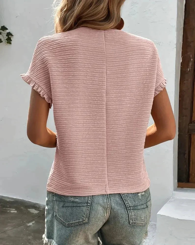 Jinky - Cute Women's Round Neck T-shirt with Short Sleeves