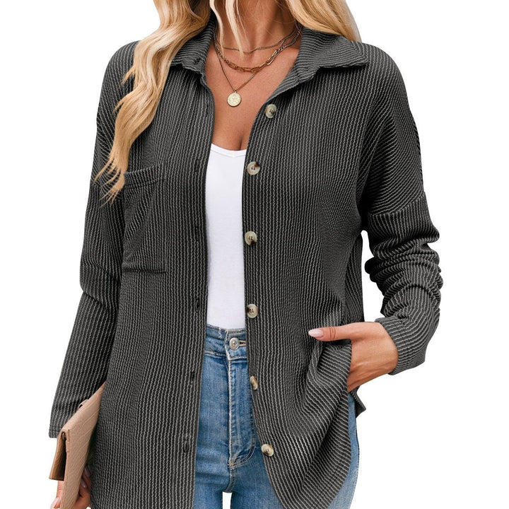 Aria - Elegant Striped Long Sleeve Blouse for the Fashion-conscious Woman this Autumn