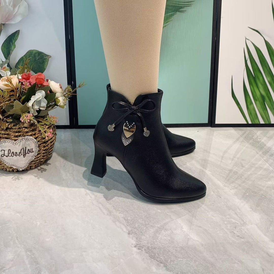 Paola™ - Suede Ankle Boots with Bow