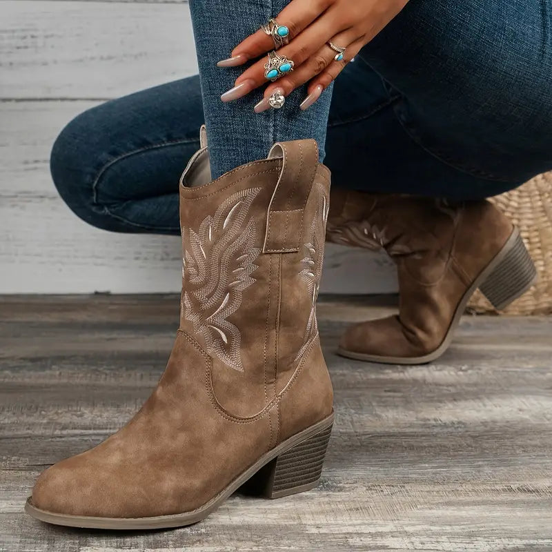 Natalie - Retro boots with high heel
