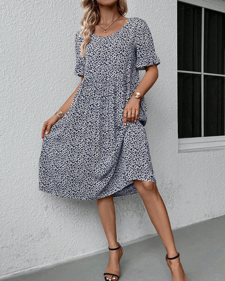 Livia™ - Elegant Midi Floral Dress