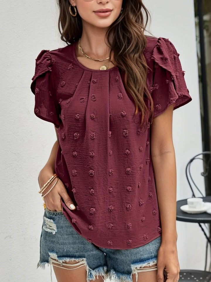 Charice - Enchanting Swiss Shirt with Petal Sleeves for Women