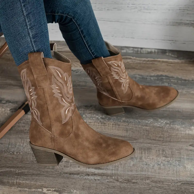 Natalie - Retro boots with high heel